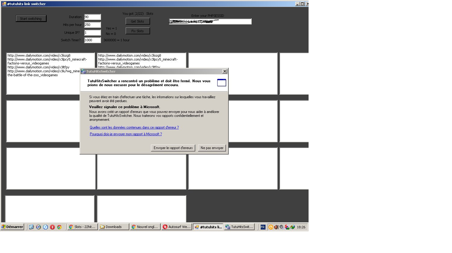 a rencontre un probleme et doit fermer